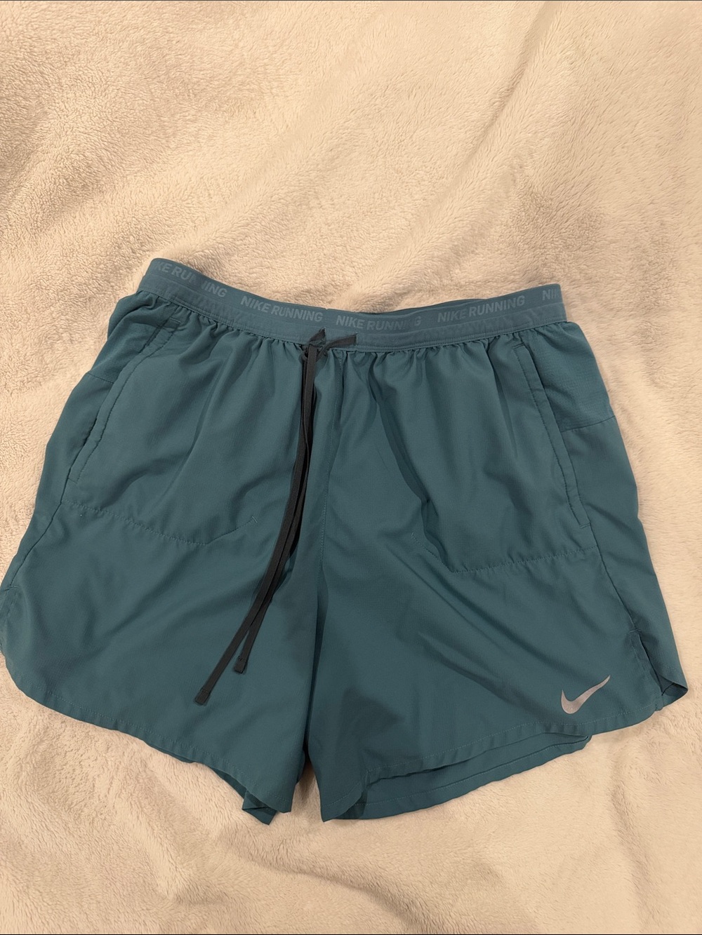 Nike Men’s Teal Athletic Running Shorts with Reflective Swoosh